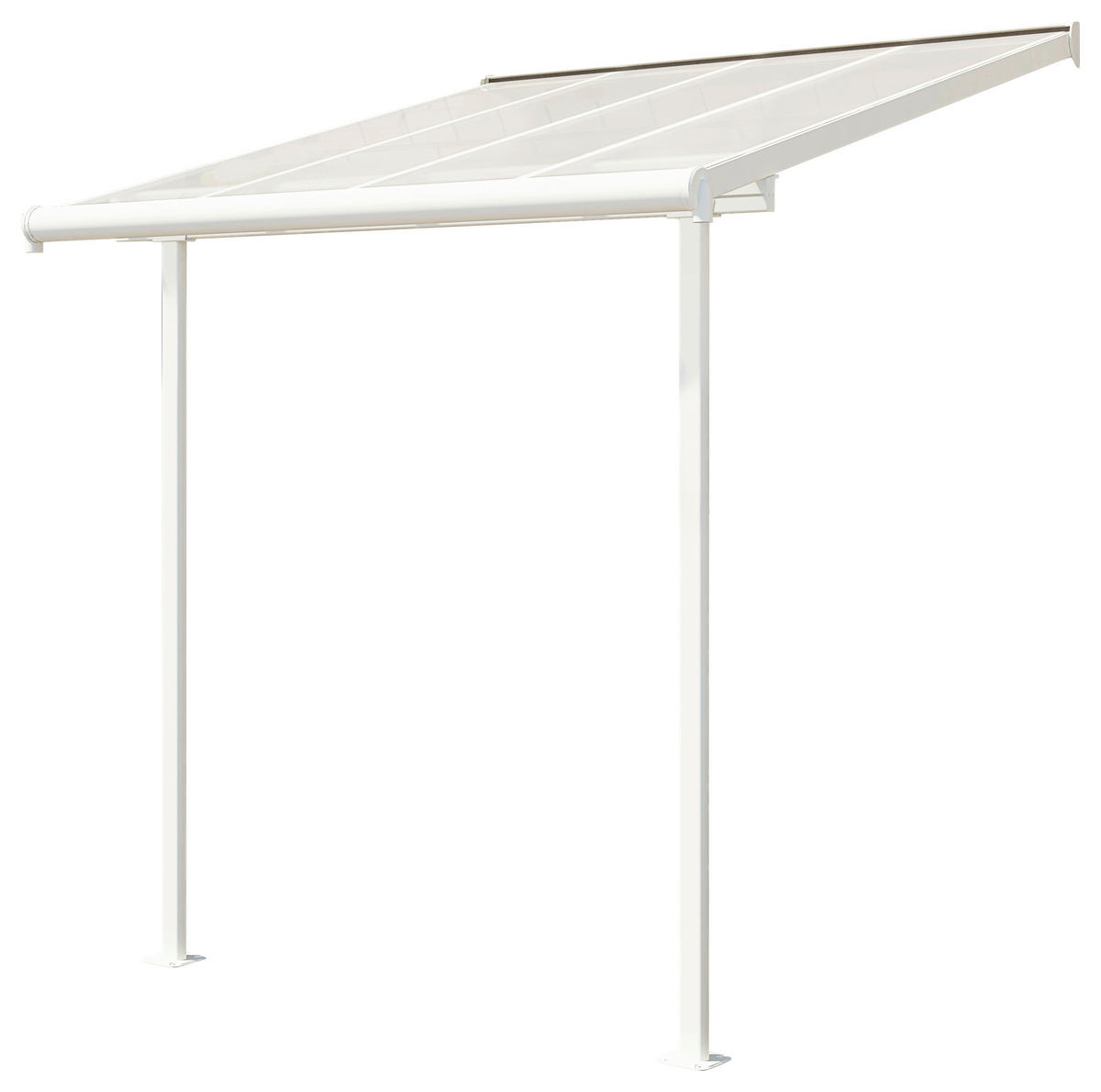 TERRASSENÜBERDACHUNG - Weiß, Basics, Metall (230/257/230cm) - Ambia Garden