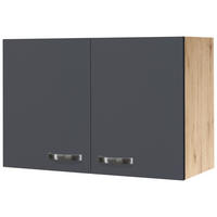 KÜCHENOBERSCHRANK 80/54/32 cm  in Eiche San Remo, Dunkelgrau  - Edelstahlfarben/Dunkelgrau, MODERN, Holzwerkstoff/Metall (80/54/32cm) - FlexWell
