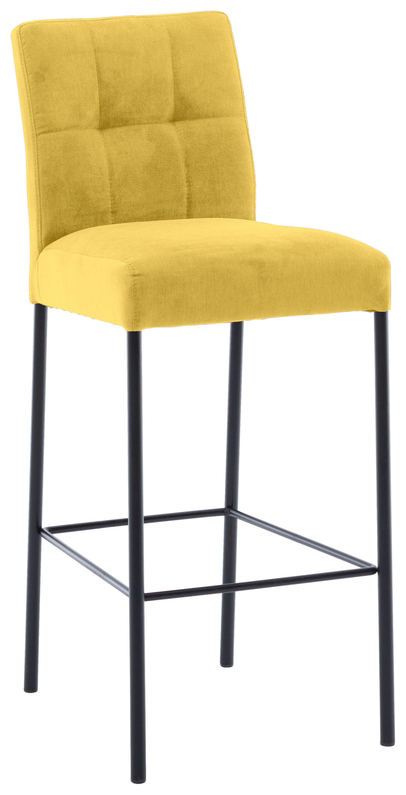 BARHOCKER Webstoff Gelb, Schwarz Eisen Stoffauswahl - Gelb/Schwarz, Design, Textil/Metall (46/91/61cm) - Xora