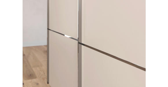SCHWEBETÜRENSCHRANK 301/223/68 cm 3-türig Champagner - Chromfarben/Champagner, KONVENTIONELL, Glas/Holzwerkstoff (301/223/68cm) - Novel
