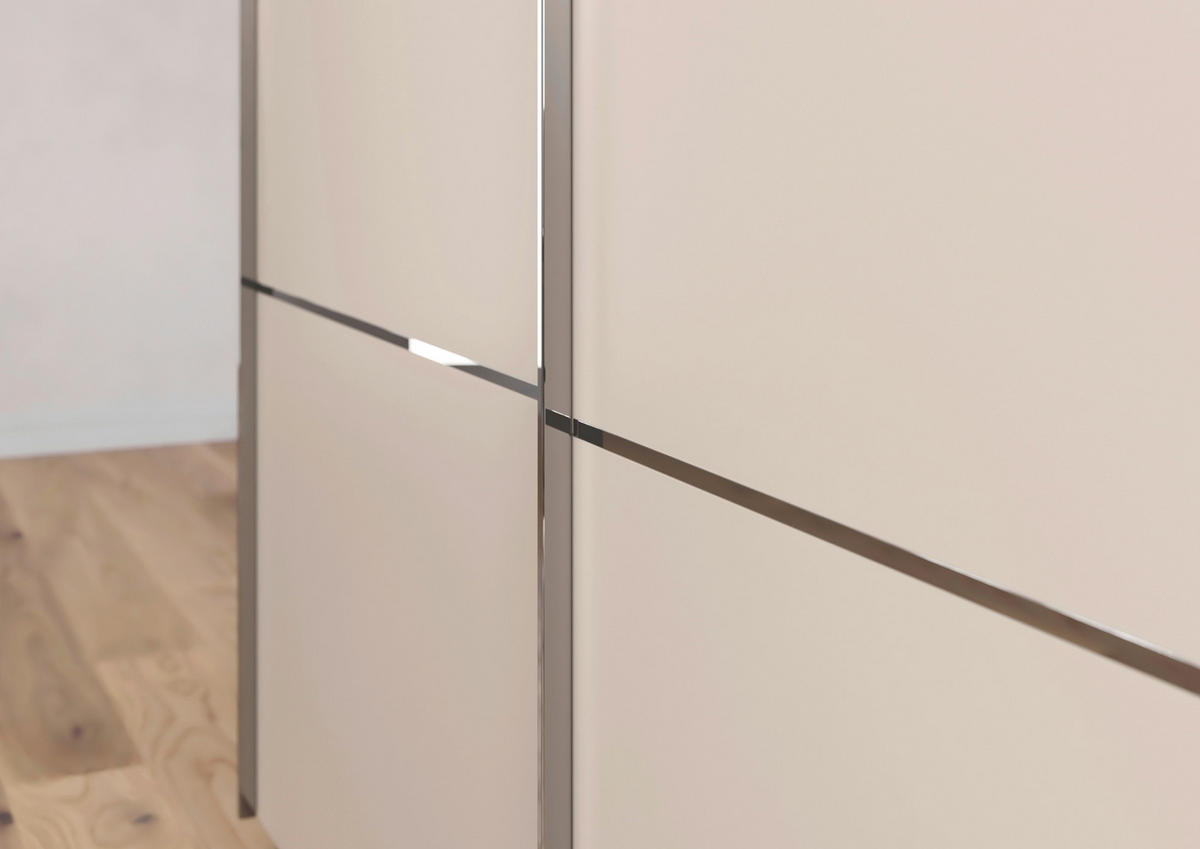 SCHWEBETÜRENSCHRANK 242/223/68 cm 3-türig Champagner  - Chromfarben/Champagner, KONVENTIONELL, Holzwerkstoff/Metall (242/223/68cm) - Novel