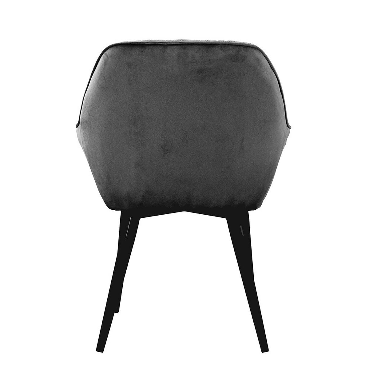 STUHL Samt Anthrazit, Dunkelgrau  - Dunkelgrau/Anthrazit, LIFESTYLE, Textil/Metall (62/82/60cm) - MID.YOU