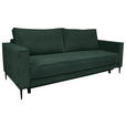 SCHLAFSOFA Cord Dunkelgrün  - Dunkelgrün/Schwarz, KONVENTIONELL, Textil/Metall (222/93/98cm) - Carryhome