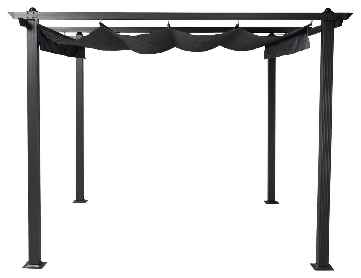 PERGOLA - mörkgrå, Klassisk, metall/textil (295/248/295cm) - Gardenson
