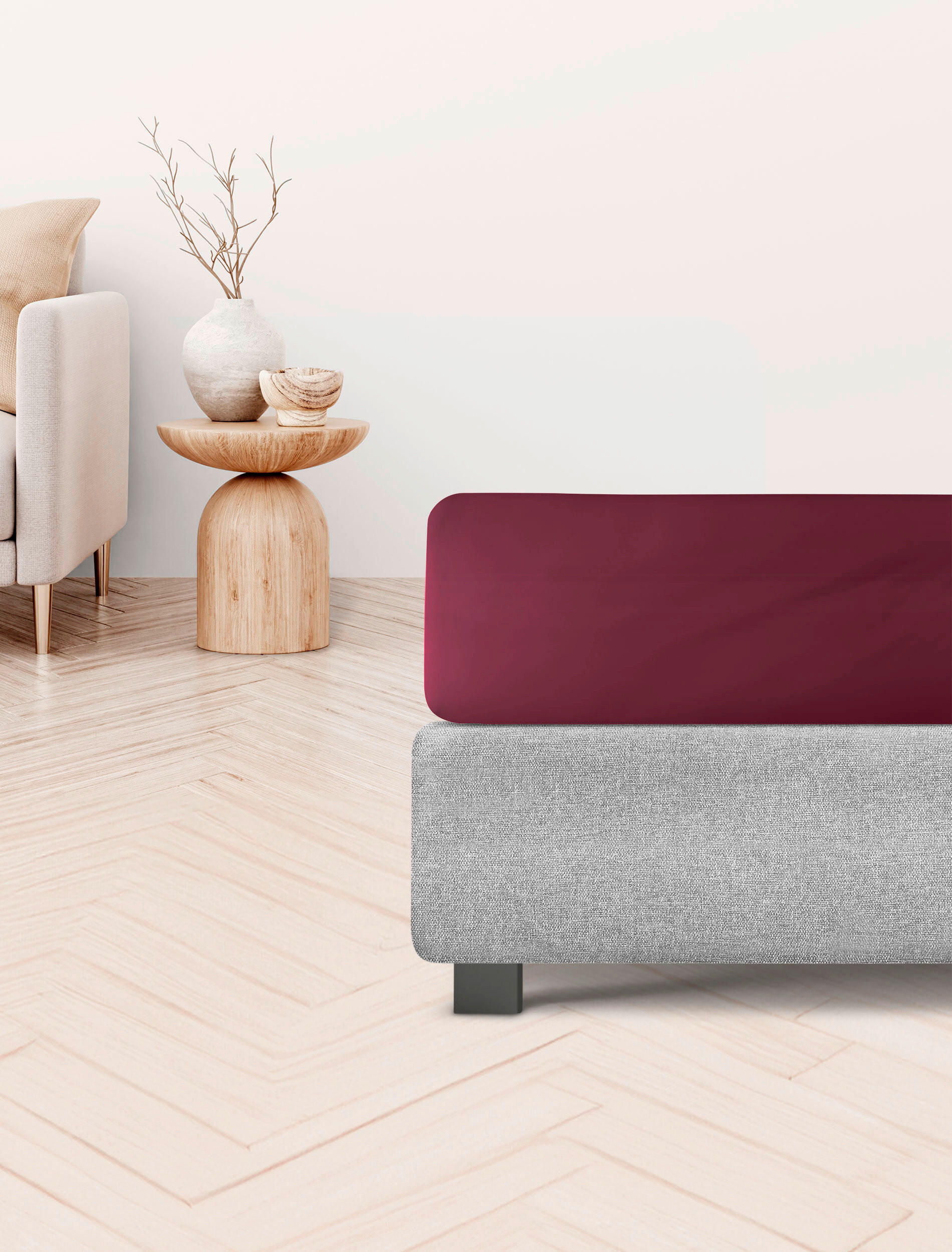 SPANNBETTTUCH Jersey  - Rot, KONVENTIONELL, Textil (90-100/200cm) - Irisette