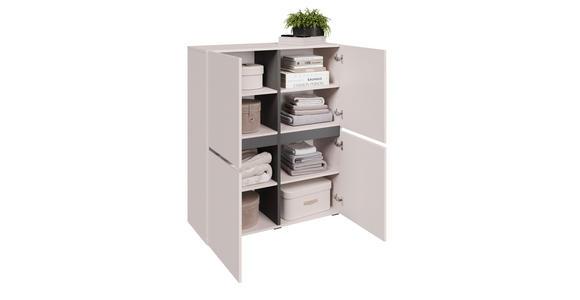 HIGHBOARD  99,4/119,4/39,8 cm  - Kaschmir/Schwarz, Design, Holzwerkstoff/Kunststoff (99,4/119,4/39,8cm) - Xora