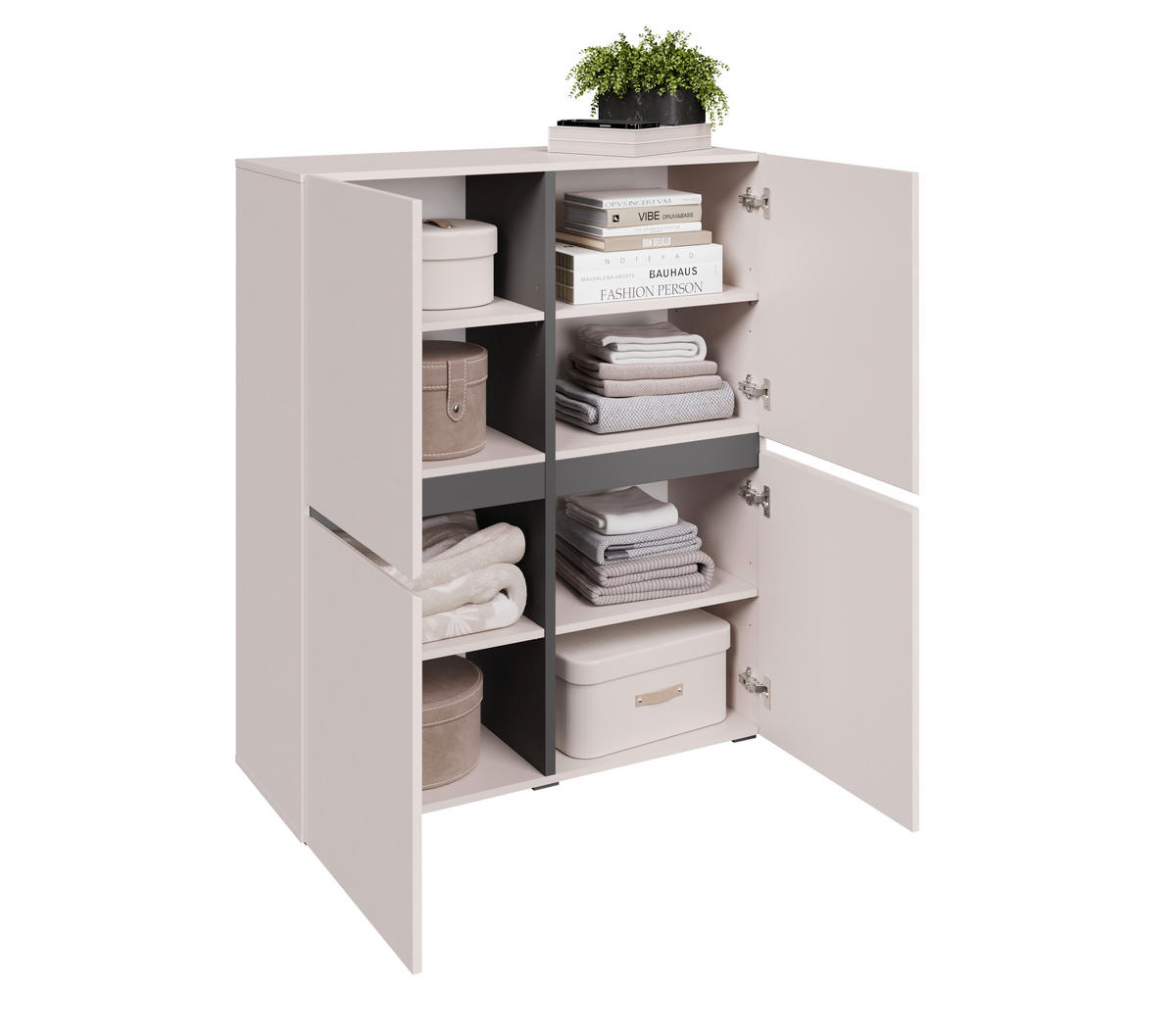 HIGHBOARD  99,4/119,4/39,8 cm  - Kaschmir/Schwarz, Design, Holzwerkstoff/Kunststoff (99,4/119,4/39,8cm) - Xora