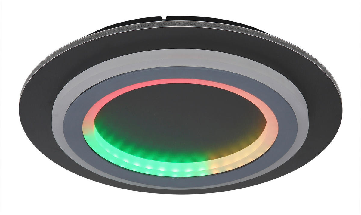 LED-DECKENLEUCHTE 34/5,5 cm   - Opal/Hellgrau, Design, Kunststoff/Metall (34/5,5cm) - Globo