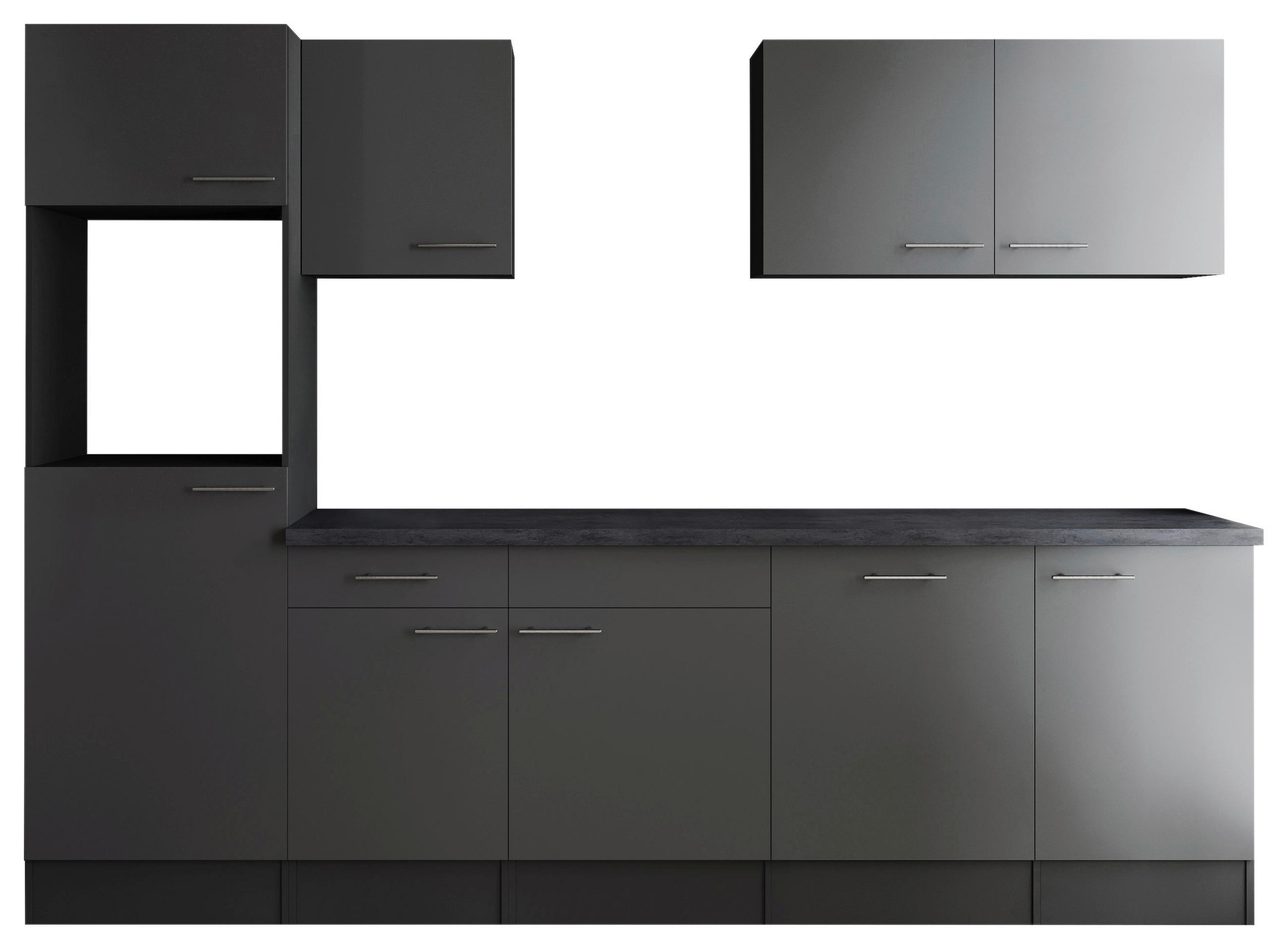 MODULKÖK UTAN VITVAROR 280 cm   i grå  - silver/grå, Design, metall/trämaterial (280cm) - Respekta