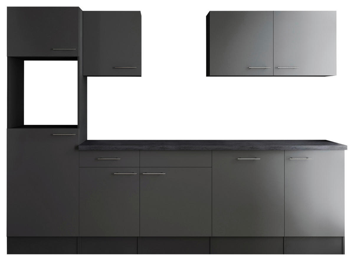 MODULKÖK UTAN VITVAROR 280 cm   i grå  - silver/grå, Design, metall/trämaterial (280cm) - Respekta