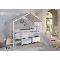 HAUSBETT Absturzsicherung, Leiter, Rutsche, Rollrost 90/200 cm  - Weiß, MODERN, Holz (90/200cm) - MID.YOU