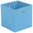 FALTBOX 2er Set Metall, Textil, Karton Blau, Silberfarben  - Blau/Silberfarben, Design, Karton/Textil (32/32/32cm) - Carryhome