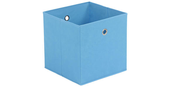 FALTBOX 2er Set Metall, Textil, Karton Blau, Silberfarben  - Blau/Silberfarben, Design, Karton/Textil (32/32/32cm) - Carryhome