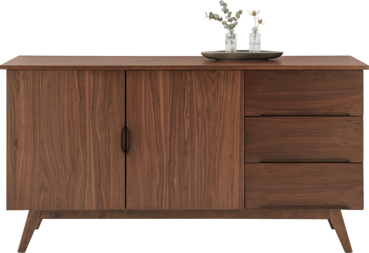 Livetastic SIDEBOARD Kautschukholz furniert, massiv, Schichtholz 