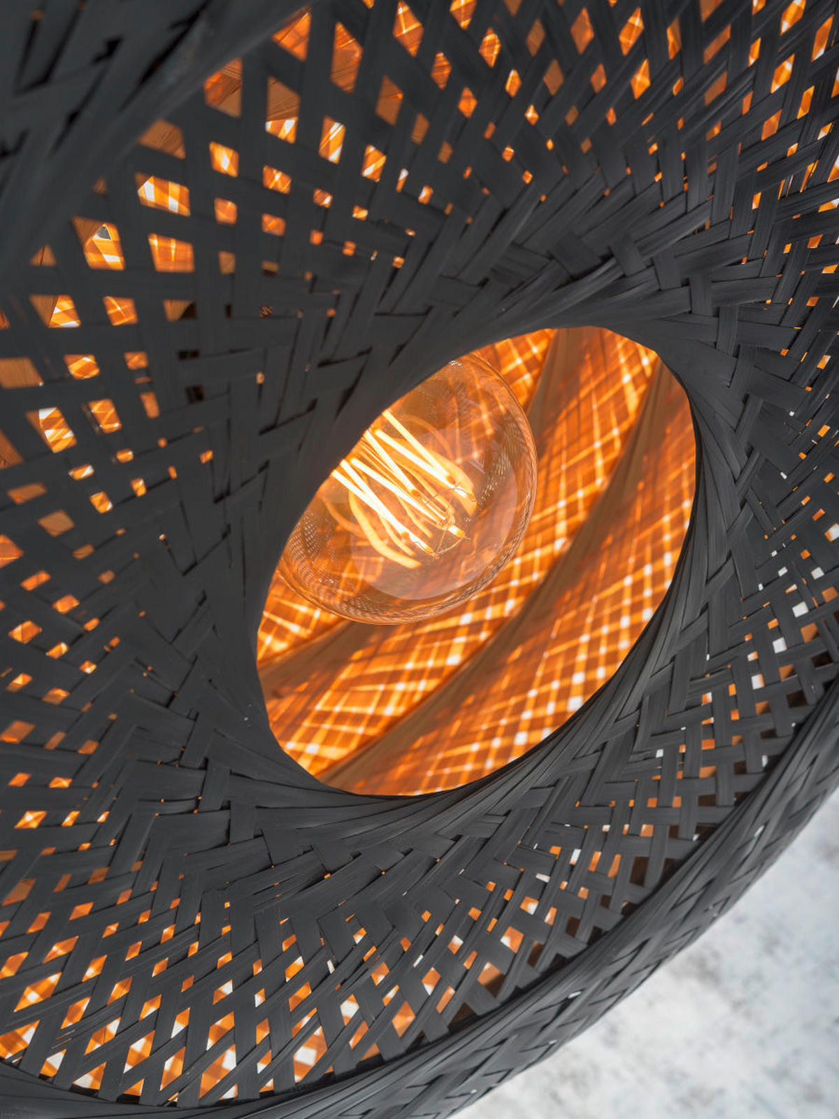 GOLVLAMPA GOOD&MOJO  40/68/176 cm    - svart/naturfärgad, Trend (40/68/176cm) - Good & Mojo