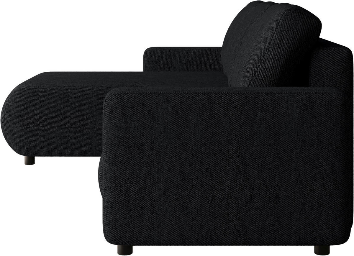 ECKSOFA Schwarz Webstoff  - Schwarz, MODERN, Kunststoff/Textil (150/240cm) - Xora