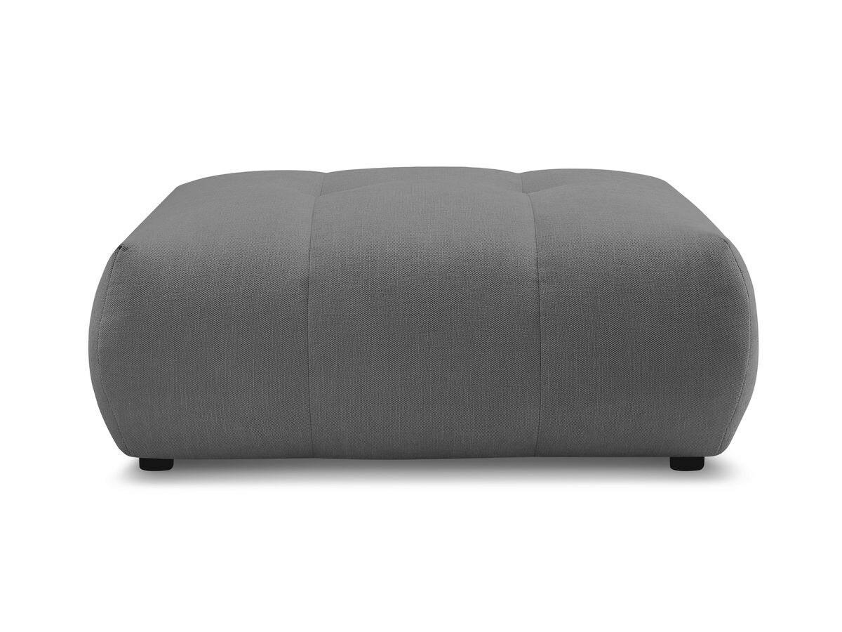 HOCKER FUJI  Leinenoptik Dunkelgrau  - Dunkelgrau/Schwarz, MODERN, Kunststoff/Textil (112/44/80cm)