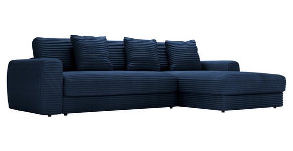 ECKSOFA in Cord Dunkelblau  302/182 cm  - Schwarz/Dunkelblau, MODERN, Kunststoff/Textil (302/182cm) - Carryhome