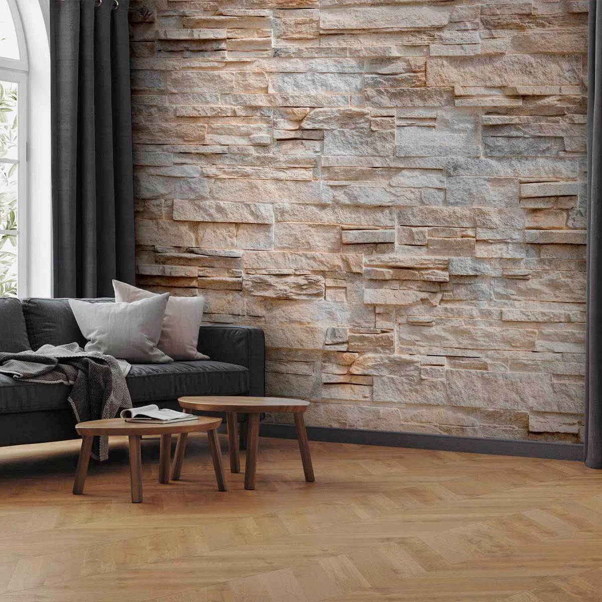 FOTOTAPETE  - Beige/Hellgrau, LIFESTYLE, Textil (450/315cm) - artgeist