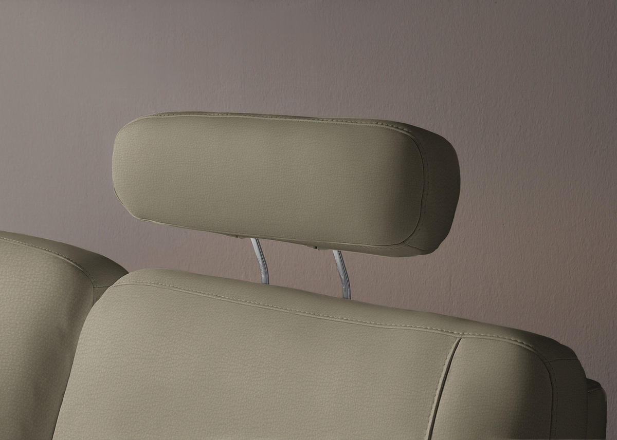 WOHNLANDSCHAFT Echtleder Ecru  - Ecru/Alufarben, Konventionell, Leder/Metall (239/329/165cm) - Beldomo Premium