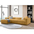 ECKSOFA  in Chenille Senfgelb  178/323 cm  - Senfgelb/Schwarz, MODERN, Kunststoff/Textil (178/323cm) - Carryhome