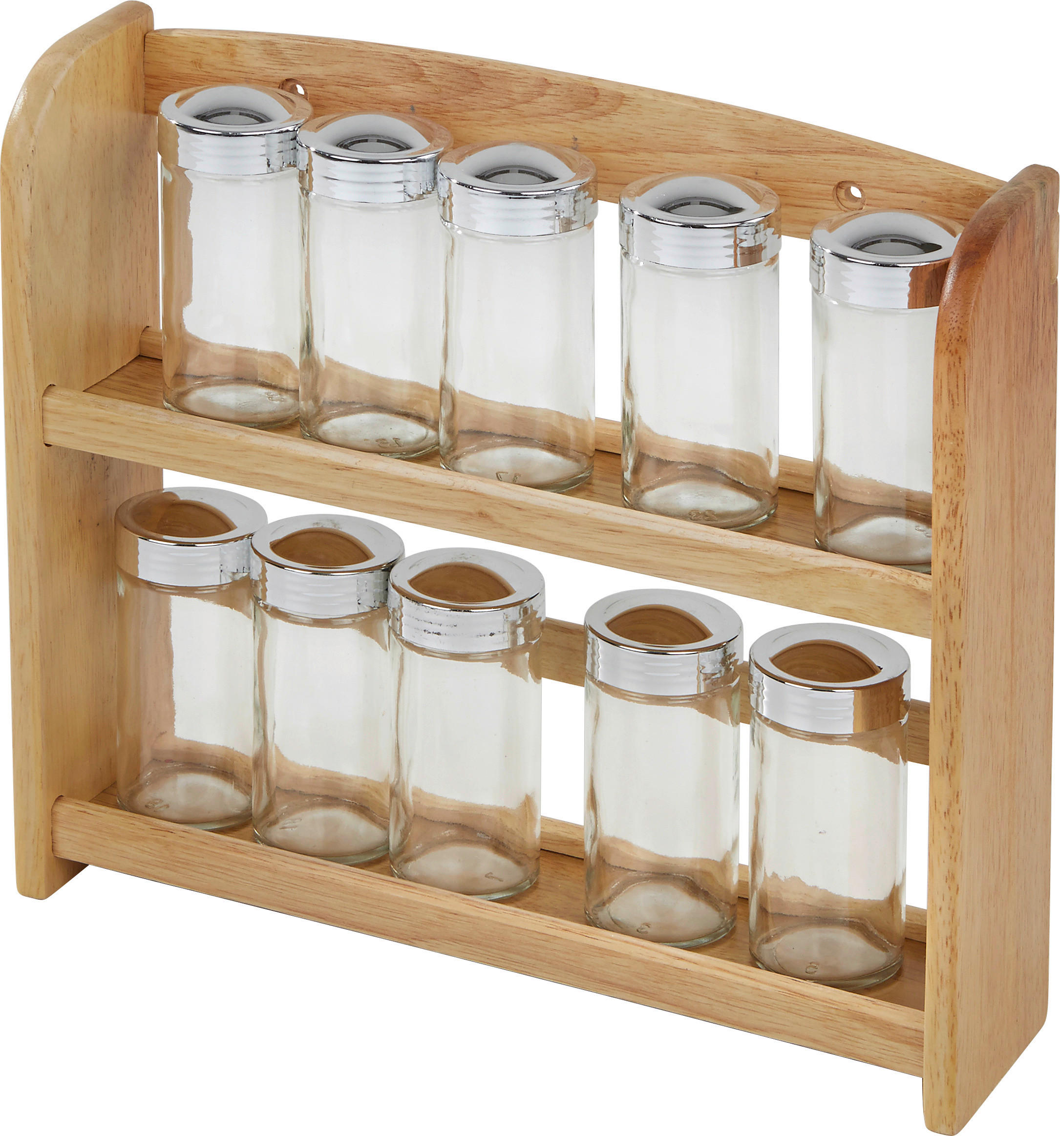 Gewürzregal Holz Gisela inkl. 10 Gläser BxH: 28,5x26 cm