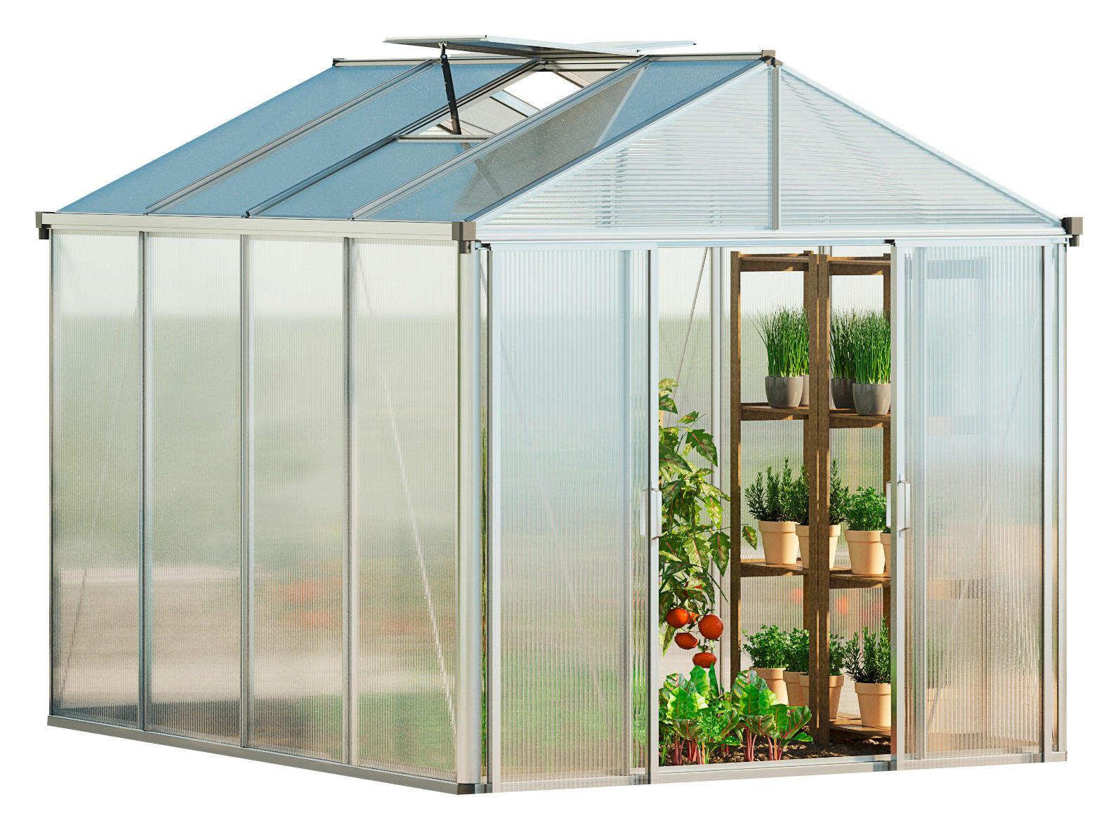 Gewächshaus Premier B 6,73 m² Alu 225x232x299 cm