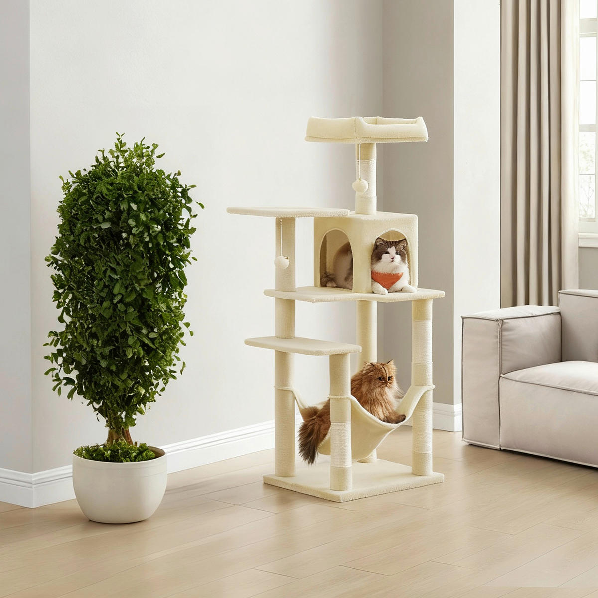 KRATZBAUM - Beige, Trend, Papier/Holzwerkstoff (55/137,7/45cm) - Boxxx