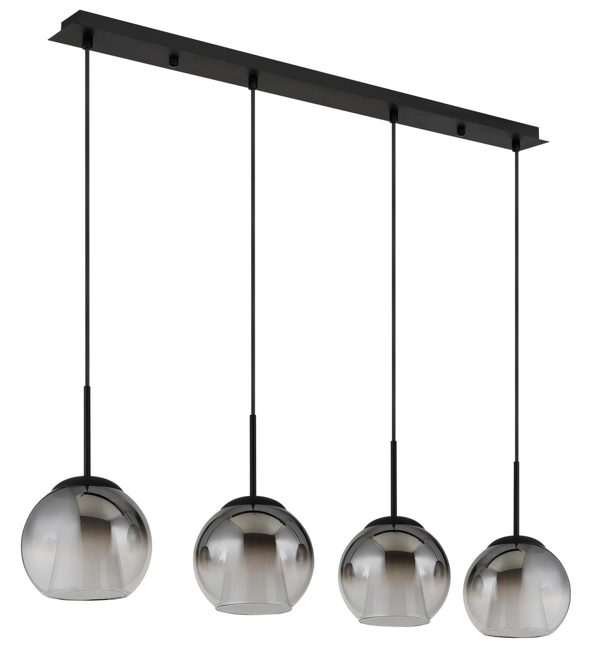 HÄNGELEUCHTE 100/18/120 cm    - Klar/Schwarz, Basics, Glas/Textil (100/18/120cm) - Globo