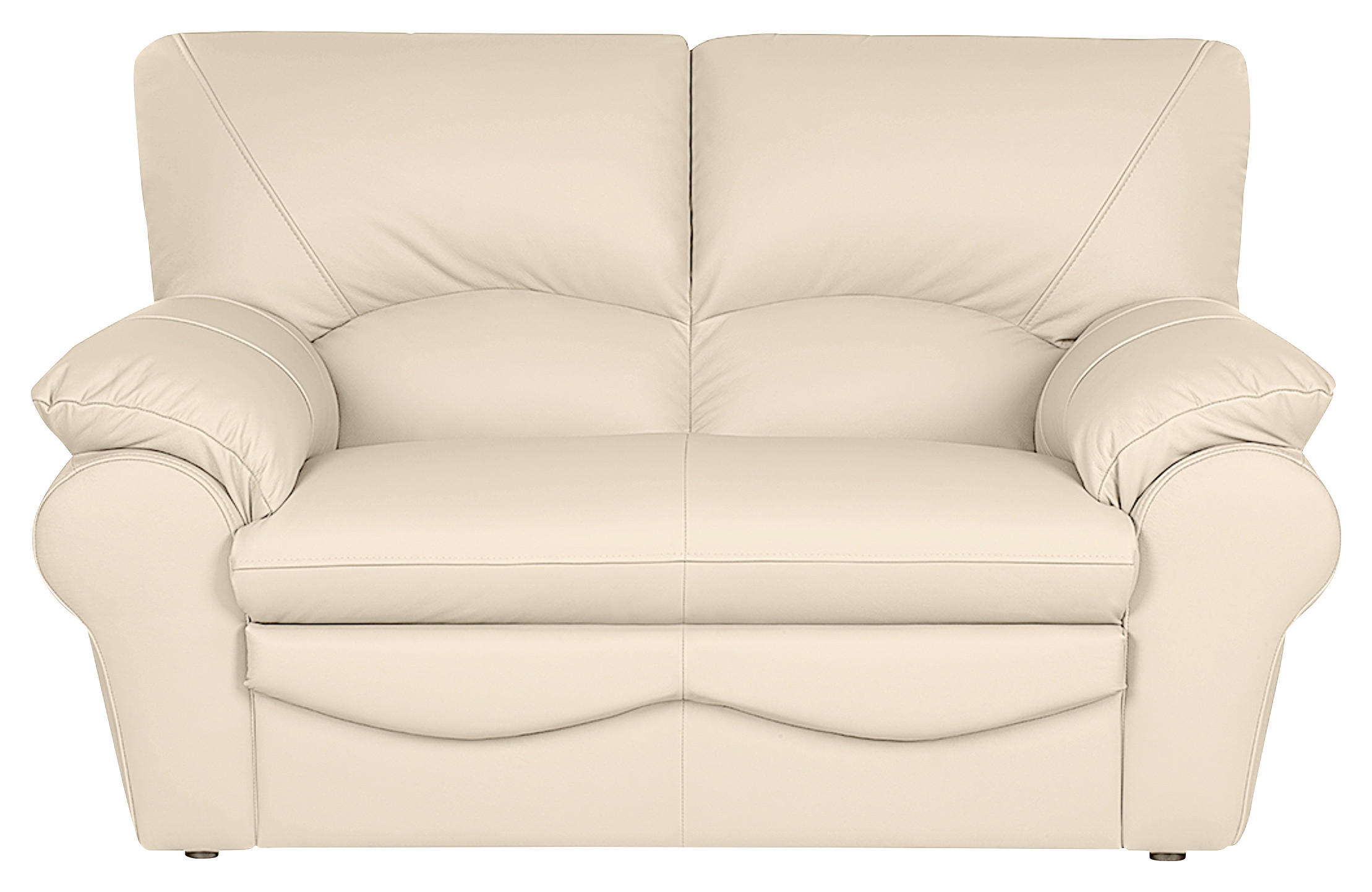 2-SITZER-SOFA in Echtleder Beige - Beige/Schwarz, Design, Leder/Kunststoff (150/92/85cm) - Livetastic