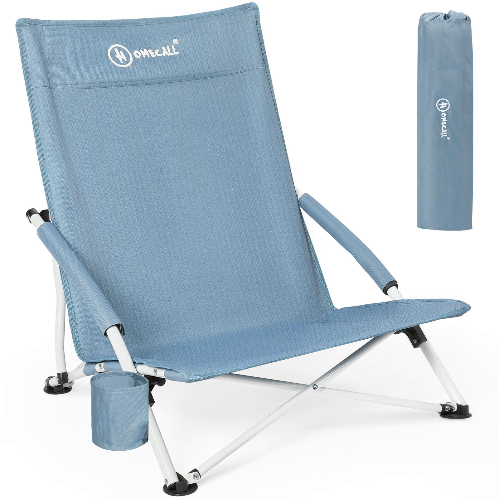 STRANDSTUHL Stahl Blau, Silberfarben  - Blau/Silberfarben, Basics, Textil/Metall (55/60/65cm) - Modante