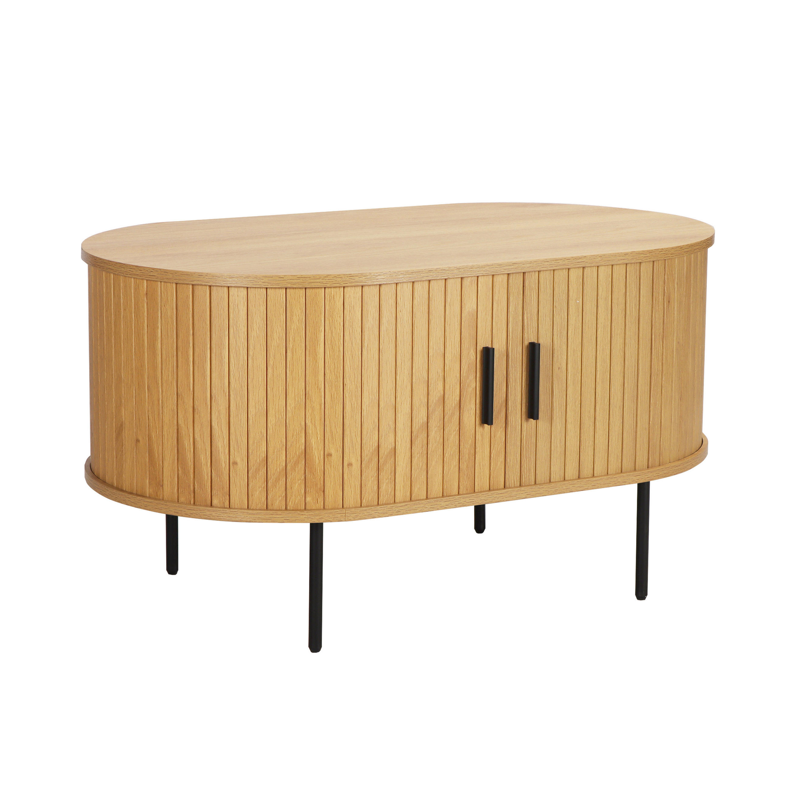 COUCHTISCH - Eichefarben/Schwarz, Design, Holzwerkstoff/Metall (100/60/55cm) - Livetastic