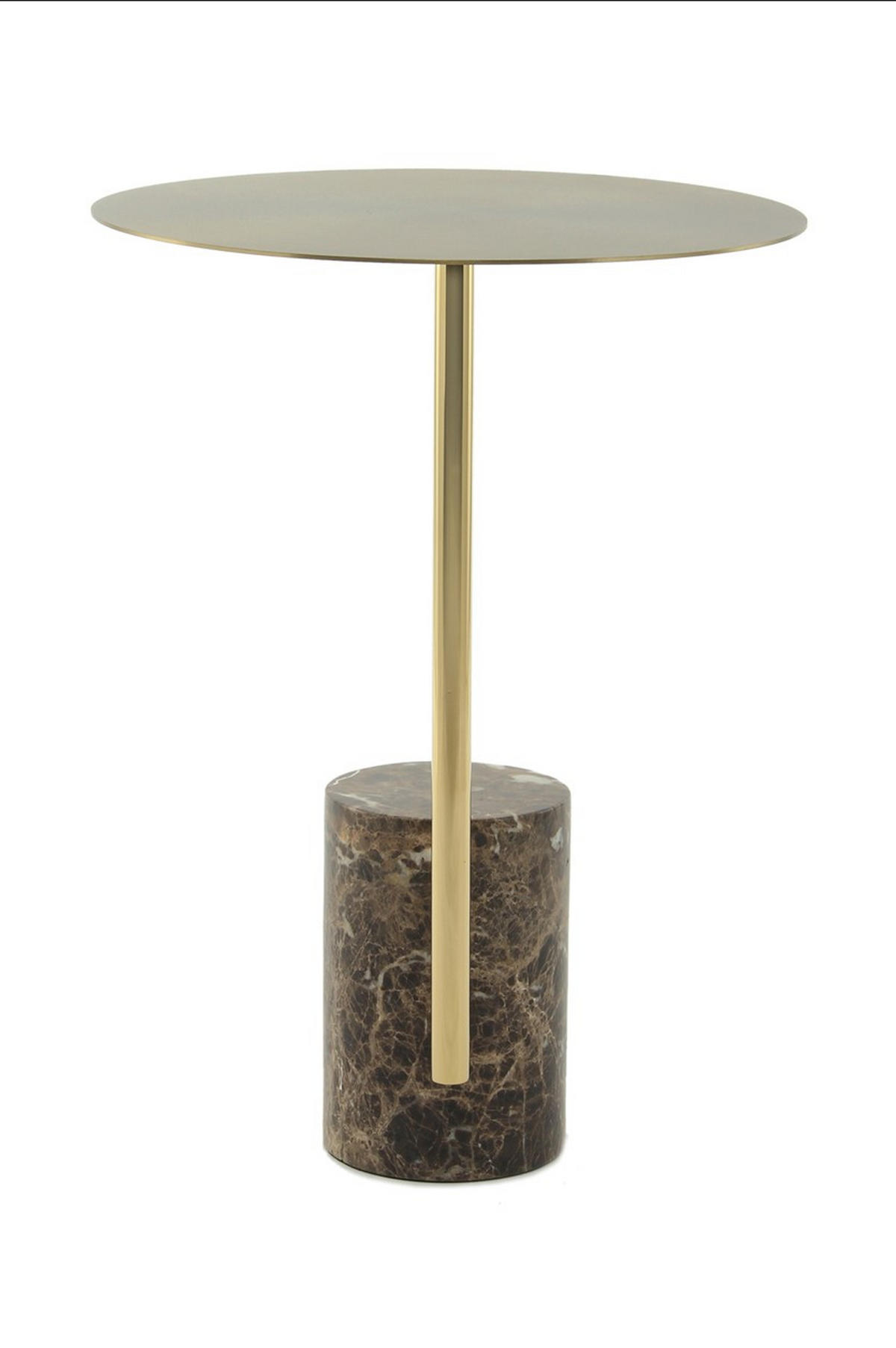 BEISTELLTISCH Braun, Multicolor, Goldfarben  - Goldfarben/Multicolor, Design, Glas/Stein (40 cm/54 cm/40 cmcm) - Kayoom