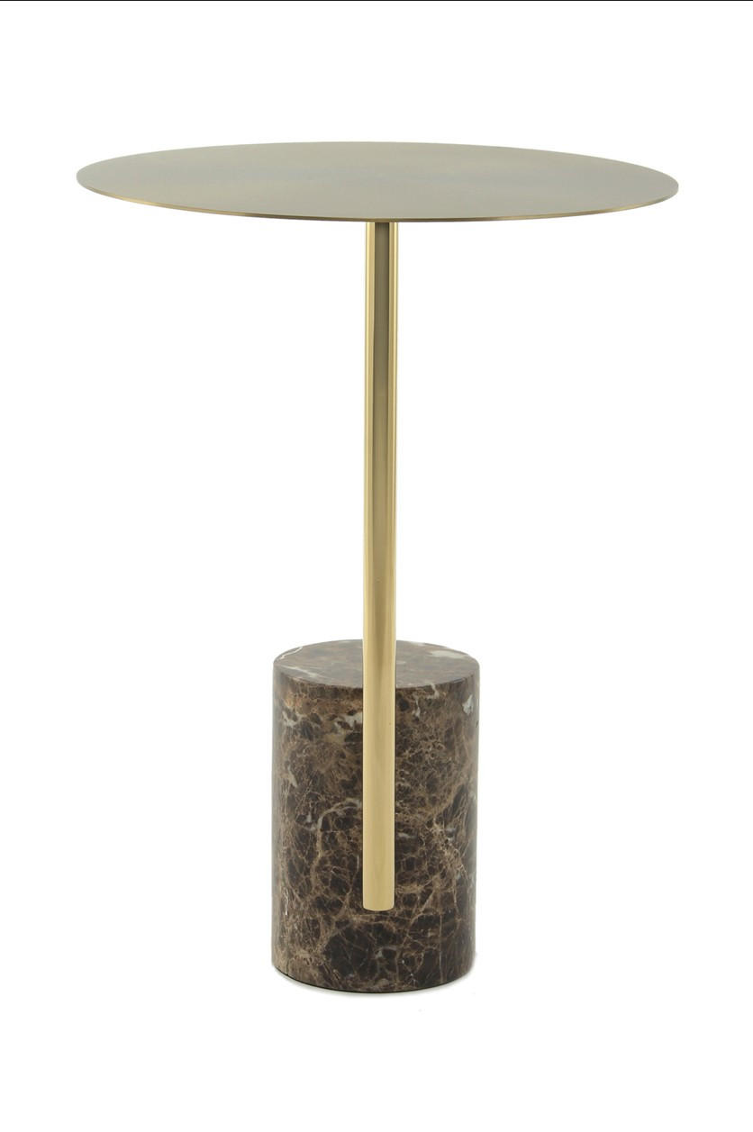 Thumbnail - Kayoom Beistelltisch, Braun, Mehrfarbig, Gold, Metall, Glas, Stein, 40 cmx54 cmx40 cm, Wohnzimmer, Wohnzimmertische, Bei...