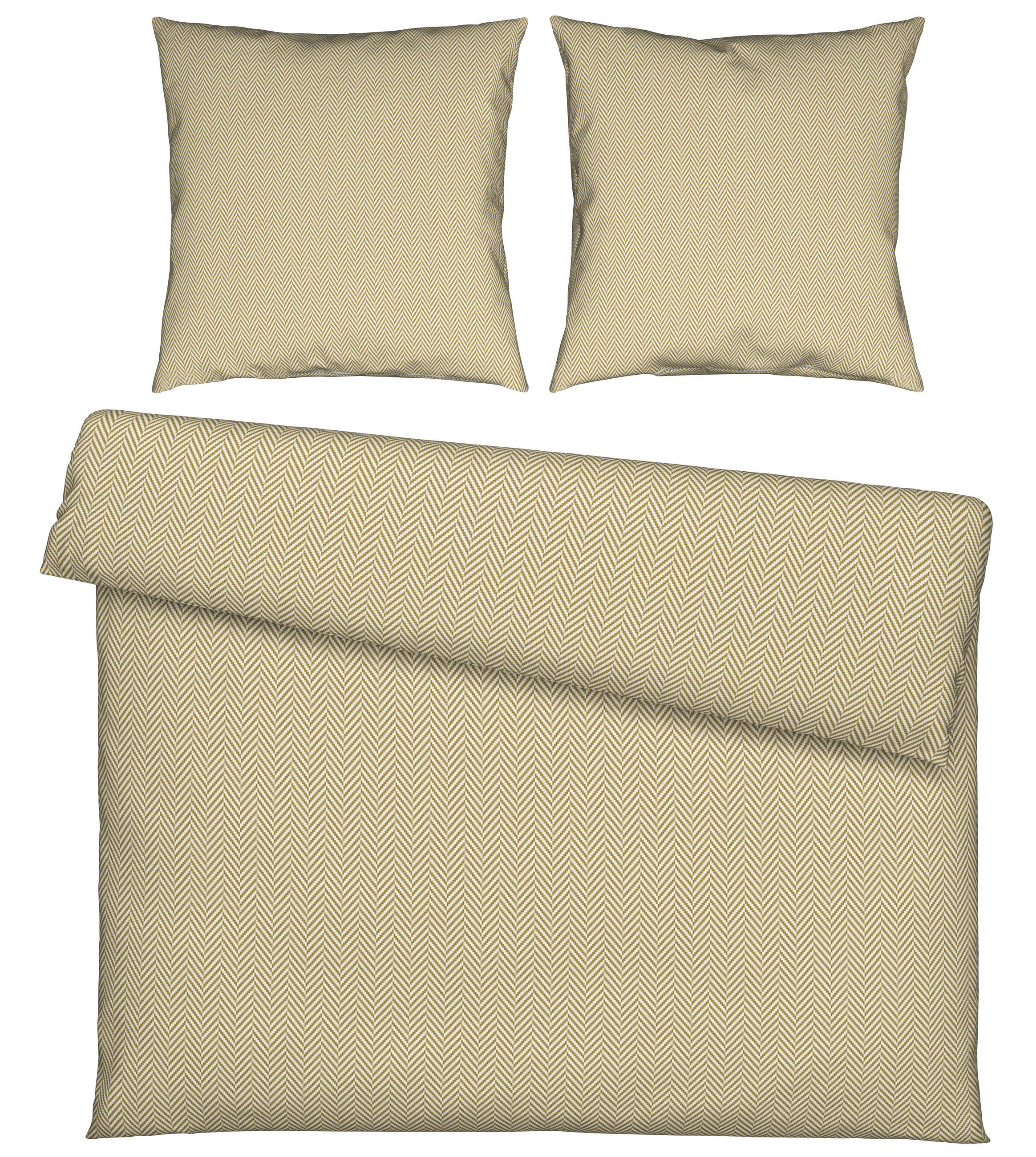 BETTWÄSCHE Flanell 200/200 cm  - Sandfarben/Weiß, Textil (200/200cm) - Novel