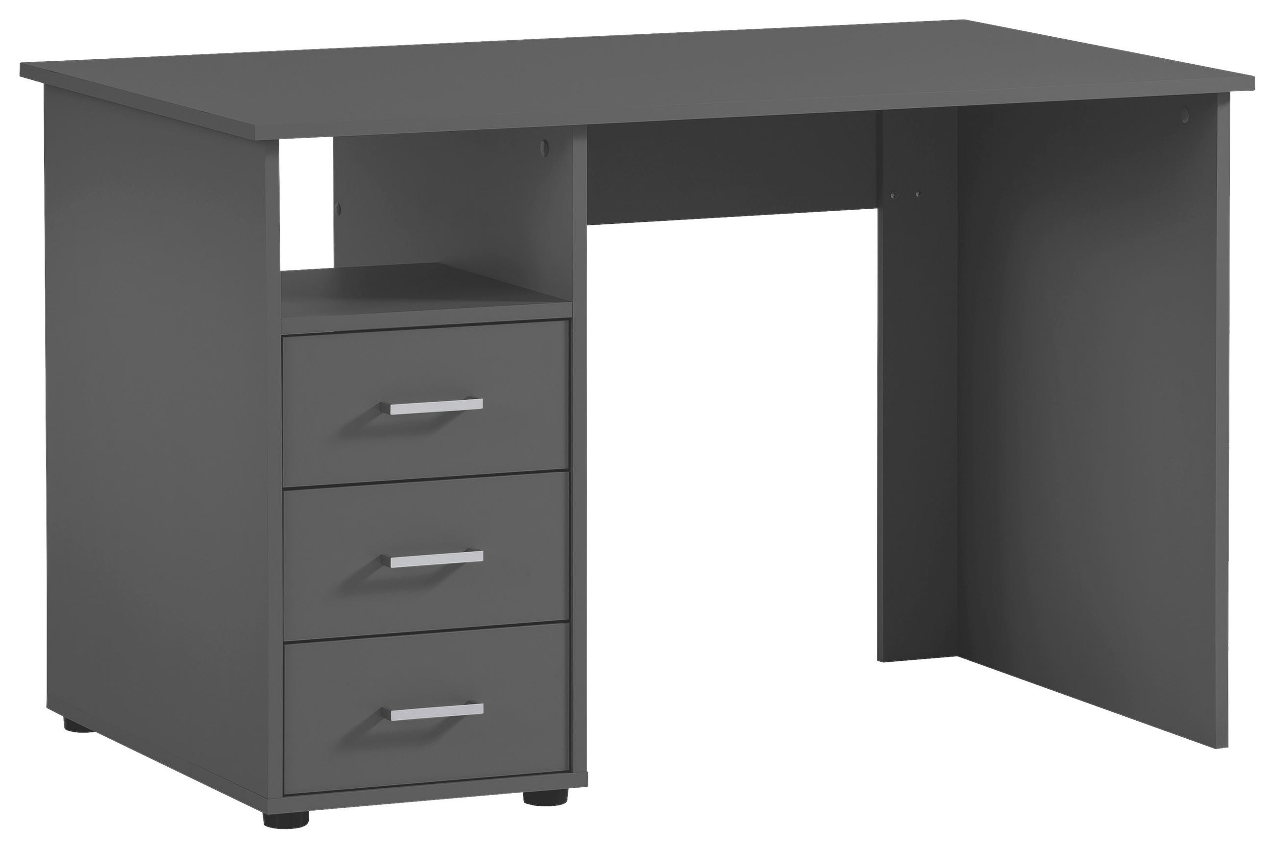 SCHREIBTISCH 70/115,8/74 cm  in Anthrazit  - Anthrazit/Silberfarben, MODERN, Holzwerkstoff/Metall (70/115,8/74cm) - MID.YOU