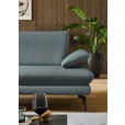 ECKSOFA in Echtleder Blaugrau  195/308 cm  - Blaugrau/Schwarz, Design, Leder/Metall (195/308cm) - Dieter Knoll