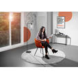 ARMLEHNSTUHL in Aluminium Velours - Schwarz/Orange, LIFESTYLE, Textil/Metall (60/78/55cm) - Landscape