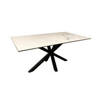 MATBORD i metall, keramik 160/90/75,5 cm   - vit/svart, Klassisk, metall/keramik (160/90/75,5cm) - Hom`in