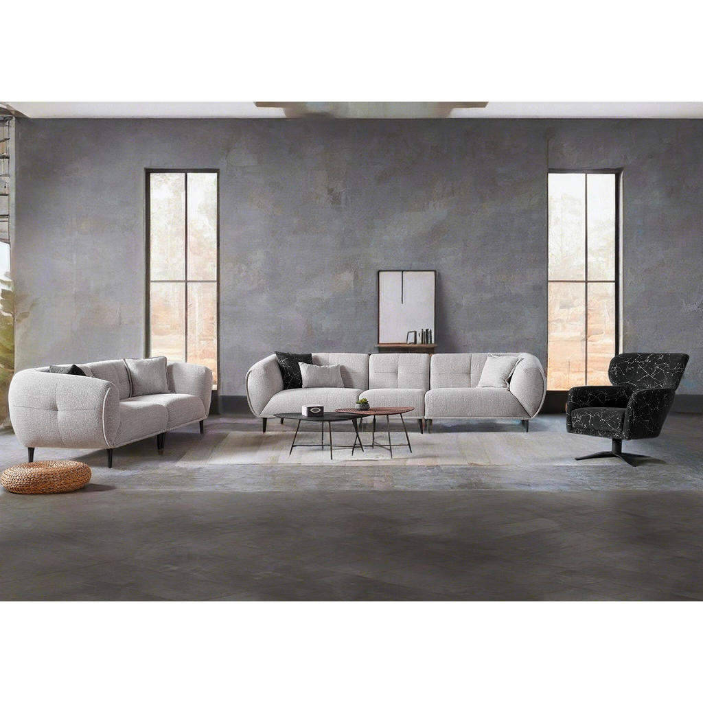 Thumbnail - Livetastic 3-Sitzer-Sofa, Hellgrau, Textil, Buche, Füllung: Schaumstoffflocken,Schaumstoffflocken,Schaumstoffflocken, 24...