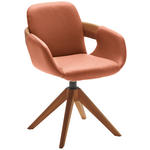 ARMLEHNSTUHL  Lederauswahl, Stoffauswahl, Typenauswahl, Sitzfläche 360° drehbar, automatische Rückholfunktion  Echtleder  - Eichefarben/Cognac, Natur, Leder/Holz (60/86/60cm) - Valnatura