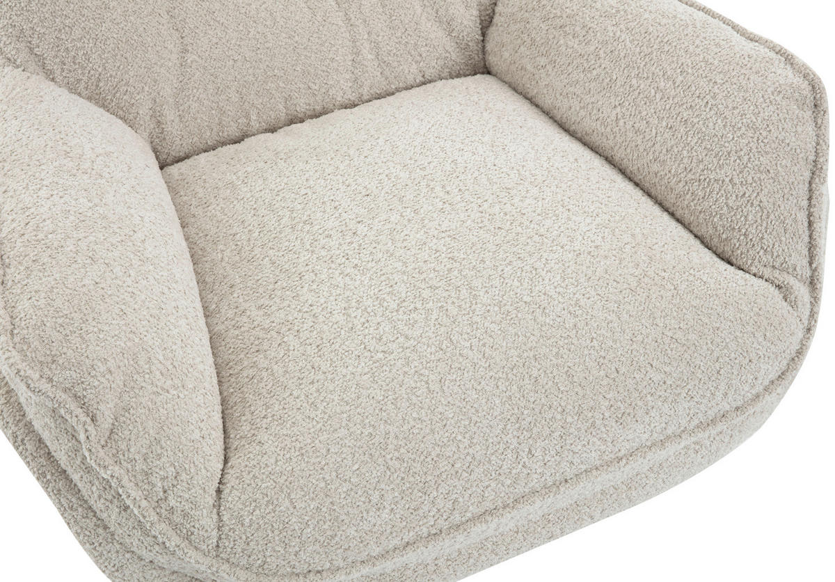 SESSEL Bouclé Creme    - Creme/Schwarz, MODERN, Textil/Metall (80/95/91cm) - Livetastic