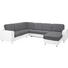 WOHNLANDSCHAFT Lederlook, Webstoff - Dunkelgrau/Alufarben, KONVENTIONELL, Textil/Metall (229/303/167cm) - Xora