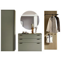 GARDEROBE  in 255/182,6/39,6 cm  - Eichefarben/Grün, Design, Glas/Holz (255/182,6/39,6cm) - Invivus