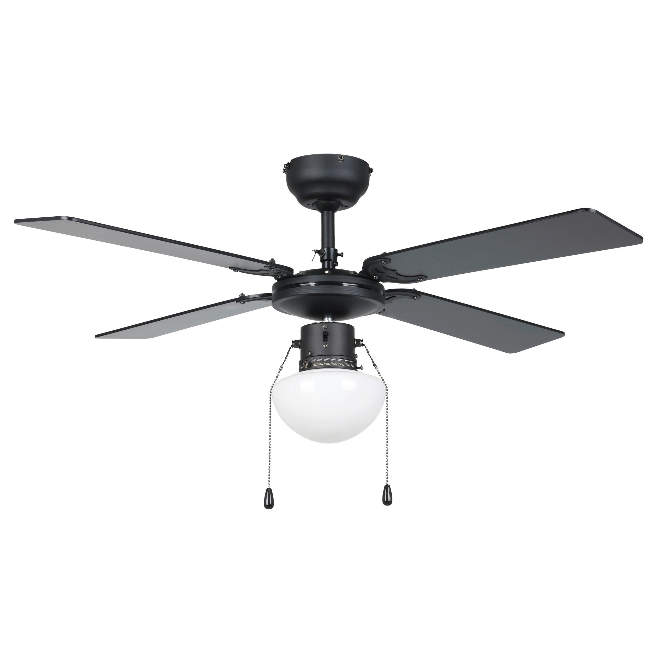 Ventilator mit Beleuchtung 106,6/42 cm   - Schwarz/Naturfarben, KONVENTIONELL, Holz/Metall (106,6/42cm) - Eglo
