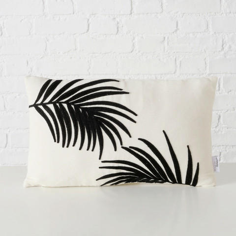 Boltze Home Zierkissen Creme, Schwarz 30x10x50 cm