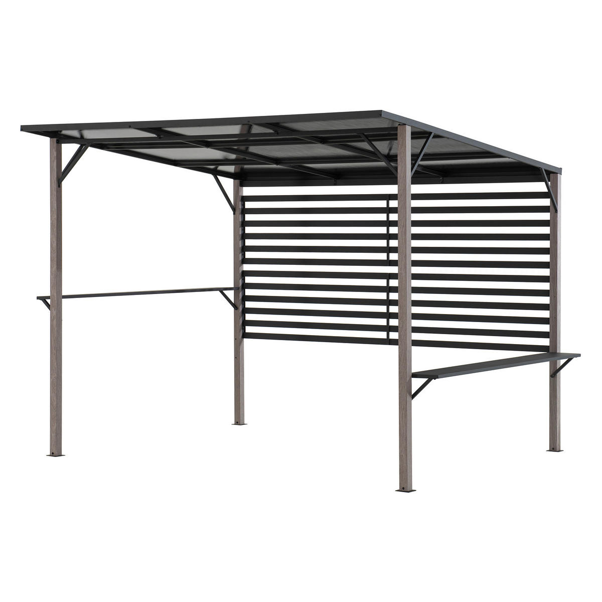 PERGOLA 282/227/252 cm Aluminium, Stahl  - Anthrazit/Grau, Basics, Metall (282/227/252cm) - Modante