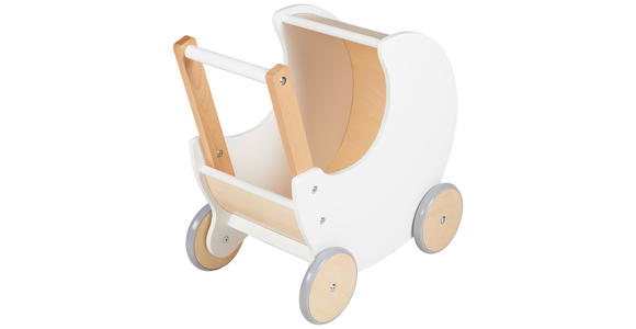 PUPPENWAGEN - Naturfarben/Weiß, Trend, Holz (46/27/44cm) - My Baby Lou