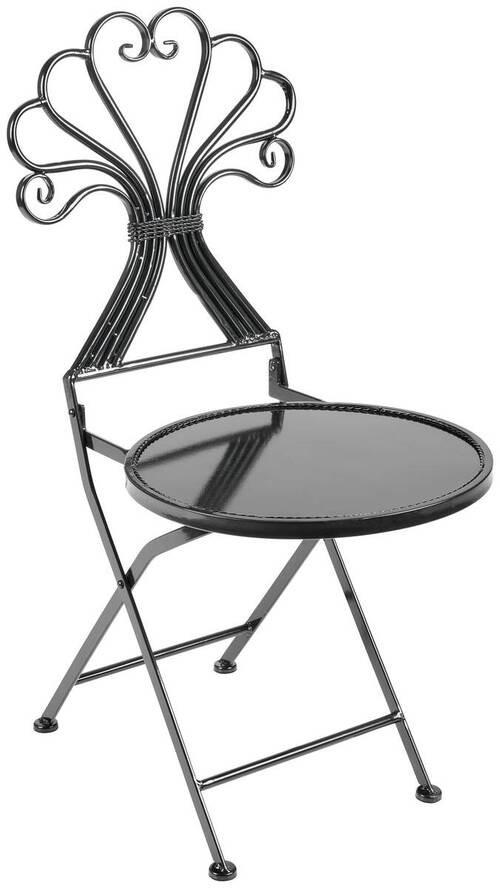 VRTNI STOL  železo črna  - črna, Konvencionalno, kovina (41,5cm) - Ambia Home