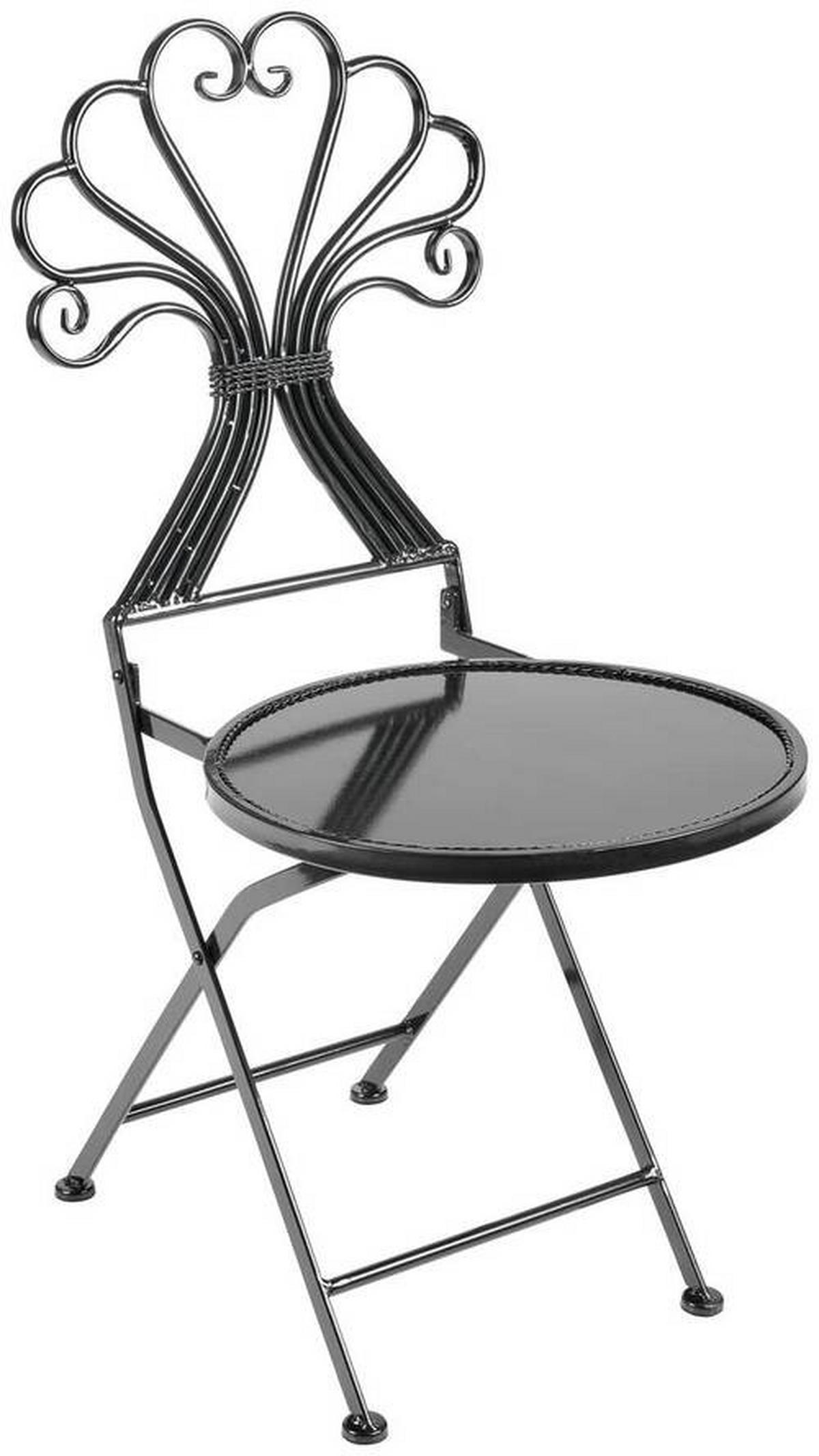 GARTENSTUHL - Schwarz, KONVENTIONELL, Metall (41,5cm) - Ambia Home